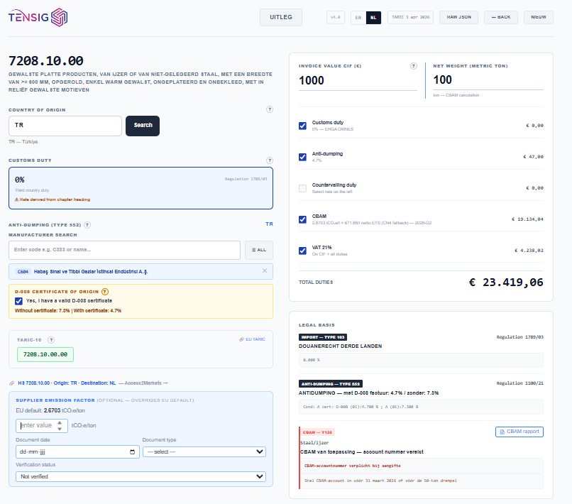 TENSIG Import App overview